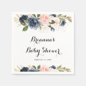 Elegant winter bloemenkalligrafie Baby shower Servet (Voorkant)