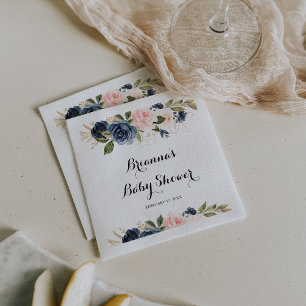 Elegant winter bloemenkalligrafie Baby shower Servet