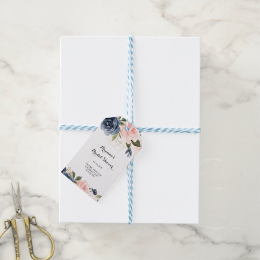 Elegant winter bloemenkalligrafie Vrijgezellenfees Cadeaulabel (Met Touw)