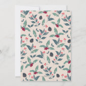 Elegant Winter bloemenkerstfeest Waterverf Kaart (Achterkant)