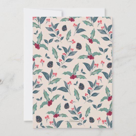 Elegant Winter bloemenkerstfeest Waterverf Kaart (Achterkant)