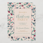 Elegant Winter bloemenkerstfeest Waterverf Kaart (Voorkant / Achterkant)