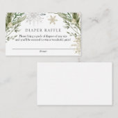 Elegant Winter Bloemenluier Raffle Baby shower Informatiekaartje (Voorkant / Achterkant)