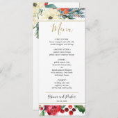Elegant Winter bloemenmenu sjabloon Menu (Voorkant / Achterkant)