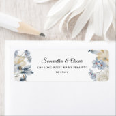 Elegant Winter Blue en White Flowers Etiket (Insitu)