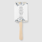 Elegant Winter Blue en White Flowers Handwaaier (Achterkant)