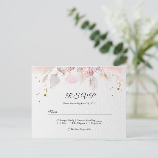 Elegant Winter Blue en White Flowers Invitation P Uitnodiging Briefkaart (Staand voorkant)