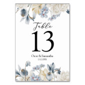 Elegant Winter Blue en White Flowers Kaart (Achterkant)