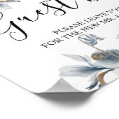 Elegant Winter Blue en White Flowers Poster (Hoek)