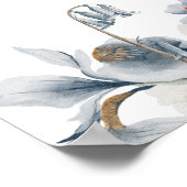 Elegant Winter Blue en White Flowers Poster (Hoek)