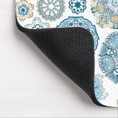 Elegant Winter Blue Fantasy Snow Flakes Patroon Muismat (Hoek)