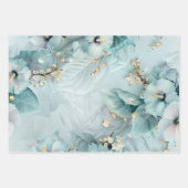 Elegant Winter Blue Florals Luxe Aesthetics Inpakpapier Vel (Voorkant 3)
