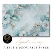 Elegant Winter Blue Florals Luxe Aesthetics Tissuepapier