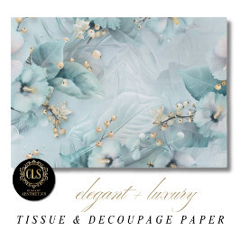 Elegant Winter Blue Florals Luxe Aesthetics Tissuepapier