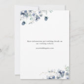 Elegant Winter Blue Foliage Boho Wedding QR code Save The Date (Achterkant)