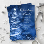 Elegant Winter Blue Kerstparty Kaart<br><div class="desc">Elegant Kerstmis / Corporate / Dinner Party Invitation sjabloon met mousserende kerstboom op Winter Blue . Druk uw vrienden met dit verfijnde en elegante uitnodigingsontwerp. Volledig aanpasbaar!</div>