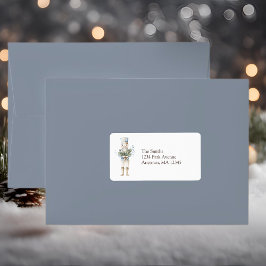 Elegant Winter Blue Notenkraker Adres Etiket