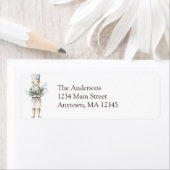 Elegant Winter Blue Nutcracker Retouradres Etiket (Insitu)