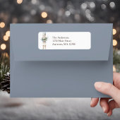 Elegant Winter Blue Nutcracker Retouradres Etiket