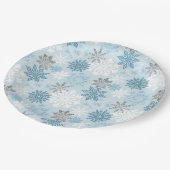 Elegant Winter Blue Silver Glitter Snowflakes Papieren Bordje (Gekanteld)