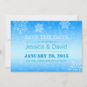 Elegant Winter Blue Snowflakes Save the Date (Voorkant)