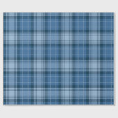 Elegant Winter Blue Tartan Plaid Gender-Neutral Cadeaupapier (Vlak)