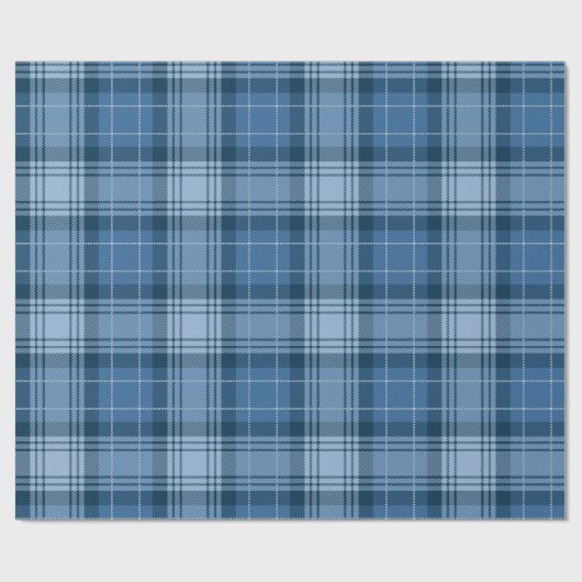 Elegant Winter Blue Tartan Plaid Gender-Neutral Cadeaupapier (Vlak)