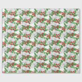 Elegant Winter Boeket Wit Rood Groen Bloemen Cadeaupapier (Vlak)