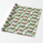 Elegant Winter Boeket Wit Rood Groen Bloemen Cadeaupapier (Uitgerold)
