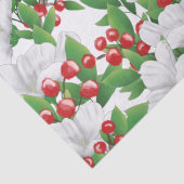 Elegant Winter Boeket Wit Rood Groen Bloemen Tissuepapier (Detail)