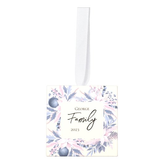 Elegant Winter Boho Floral Family Afbeeldingen Decoratie (Voorkant)