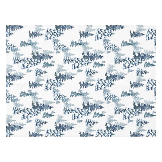 Elegant winter bos sneeuw bos kerstfeest sparrenbo tafelkleed (Voorkant (Horizontaal))