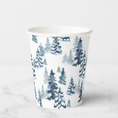 Elegant winter bos winterse dennenbos Kerstmis Papieren Bekers (Achterkant)
