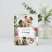 Elegant Winter Botanical 3 foto vakantie Briefkaar Briefkaart (Staand voorkant)