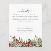 Elegant Winter Botanical Christmas Holiday Wedding Informatiekaartje (Voorkant)