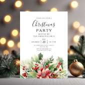 Elegant Winter Botanical Christmas Party  Kaart