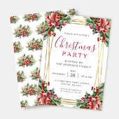 Elegant Winter Botanical Christmas Party  Kaart