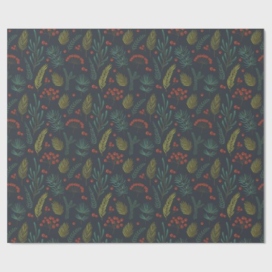 Elegant Winter Botanical Greenery Cadeaupapier (Vlak)