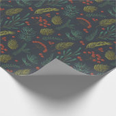 Elegant Winter Botanical Greenery Cadeaupapier (Hoek)