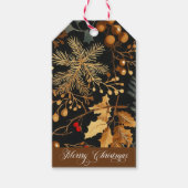 Elegant Winter Botanical Merry Christmas Corporate Cadeaulabel (Voorkant)
