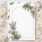 Elegant Winter Botanical Wedding Invitation  Kaart