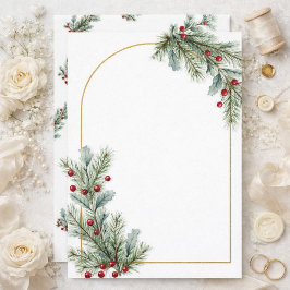 Elegant Winter Botanical Wedding Invitation  Kaart