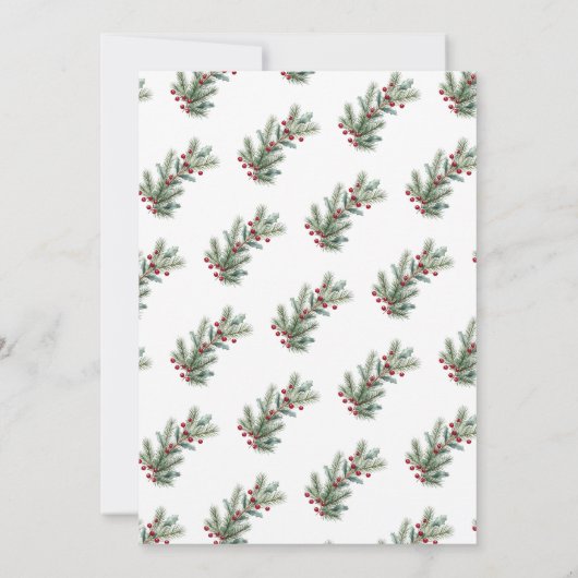 Elegant Winter Botanical Wedding Invitation  Kaart (Achterkant)