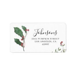 Elegant Winter Botanicals Christmas Return Address Etiket