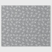 Elegant Winter Botanicals Grey & White Mistletoe Cadeaupapier (Vlak)