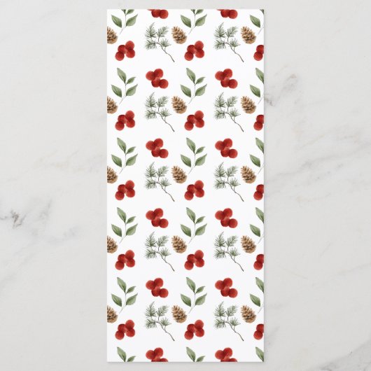 Elegant Winter Botanisch Baby shower Menu (Achterkant)