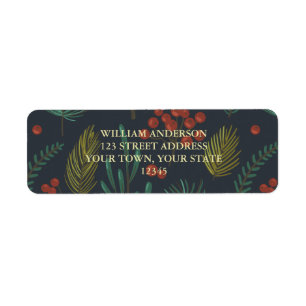 Elegant Winter Botanisch  Etiket