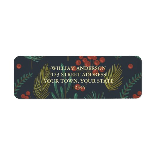 Elegant Winter Botanisch Etiket (Voorkant)