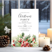Elegant Winter Botanisch Kerstfeest Kaart
