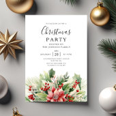 Elegant Winter Botanisch Kerstfeest Kaart